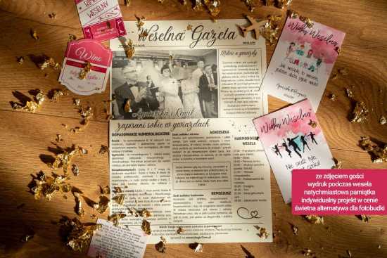 gazeta weselna drukowana na zywo podczsas wesela